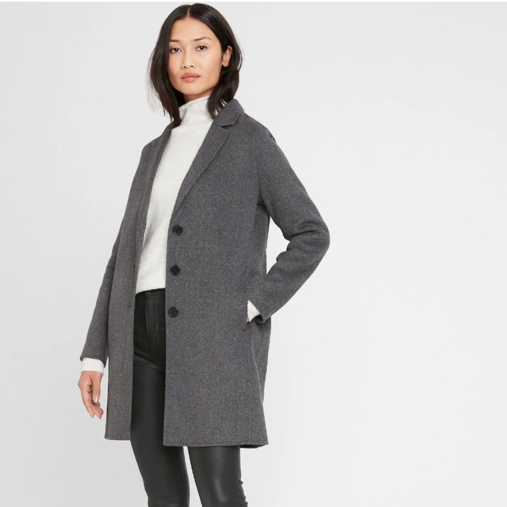 Banana Republic Unlined Double-Faced Coat Grey